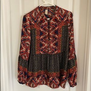Anthropology Bohemian style multi color top